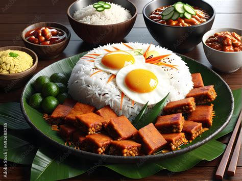  Nasi Lemak: A Symphony of Fragrant Coconut Rice and Spicy Sambal